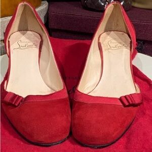 Elegant Red Suede Heels by Christian Louboutin